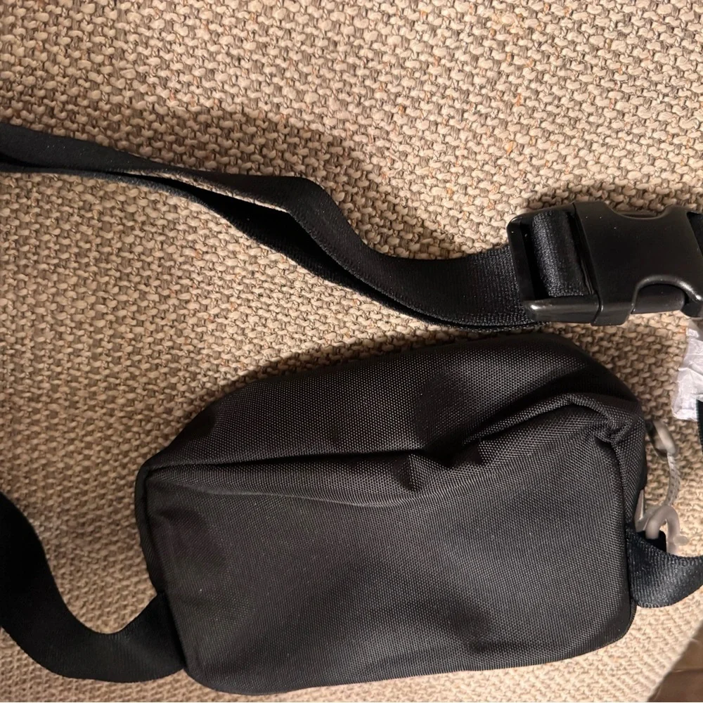 Athleta Black Crossbody or Belt Bag with white details